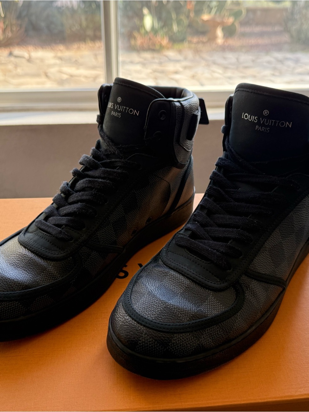 Louis Vuitton Black Men's High-Top Sneakers with Subtle Monogram